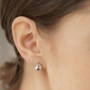 Silver Plated Stud Earring 8mm