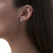 Stud Earrings Clear Stone 6mm