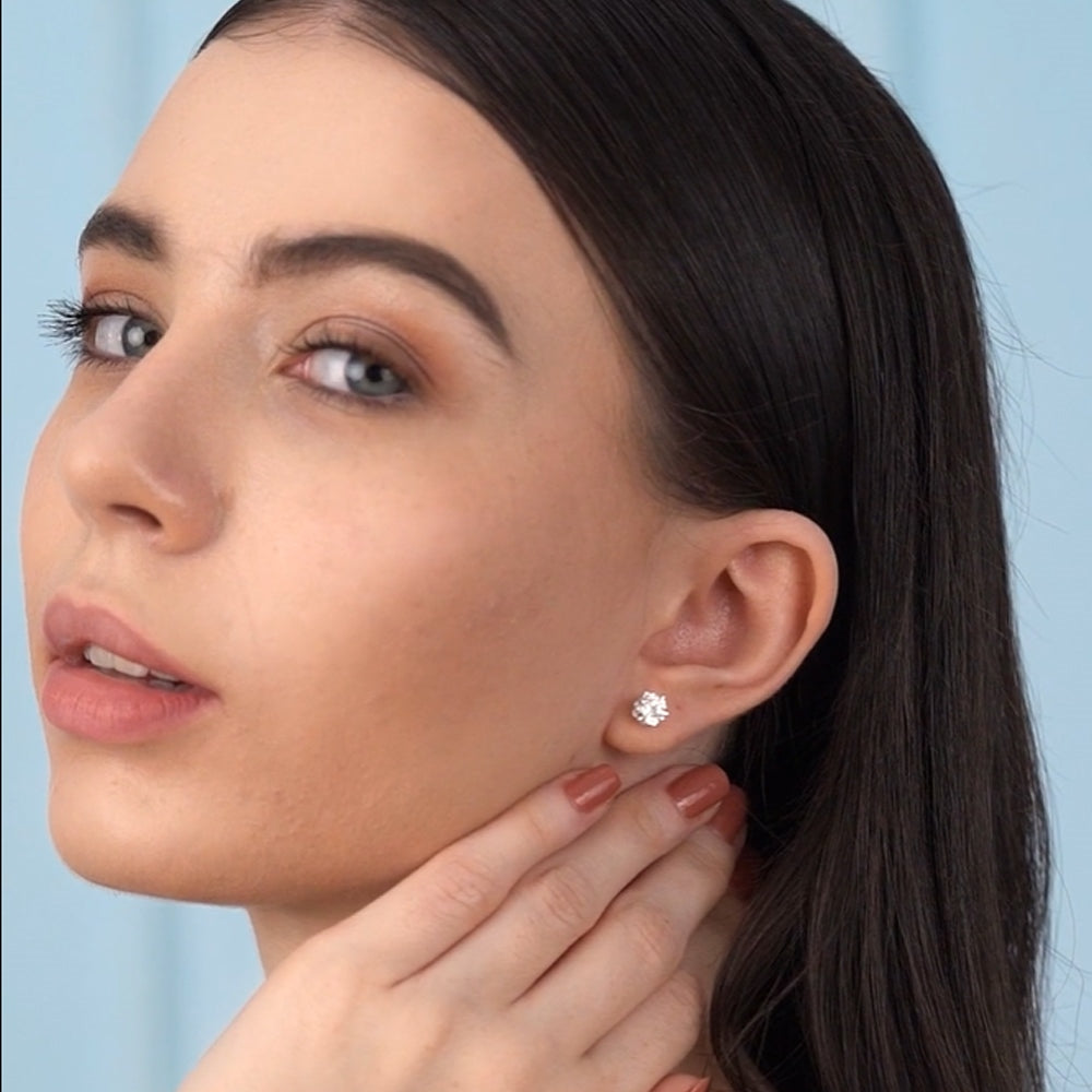 Stud Earrings Round Clear