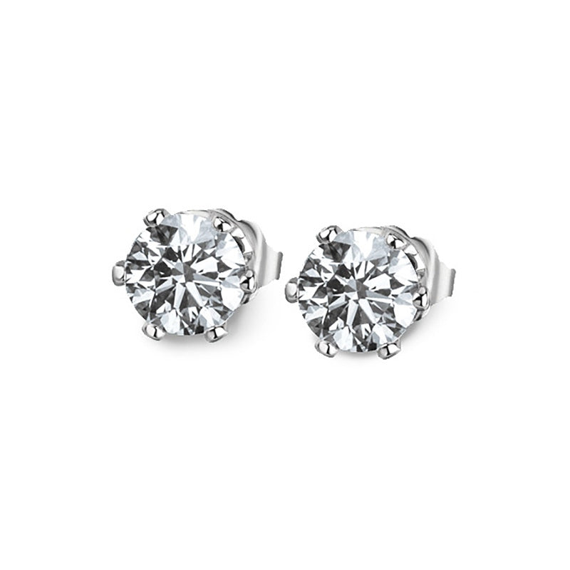Stud Earrings Round Clear