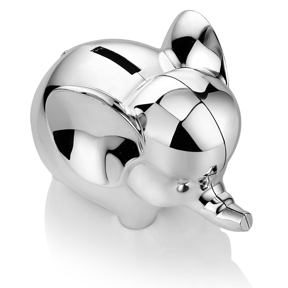 Rhodium Plate Elephant Money Bank
