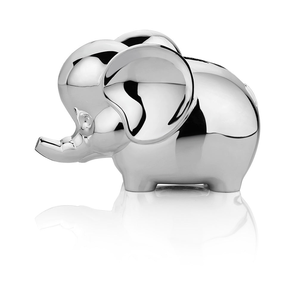 Rhodium Plate Elephant Money Bank