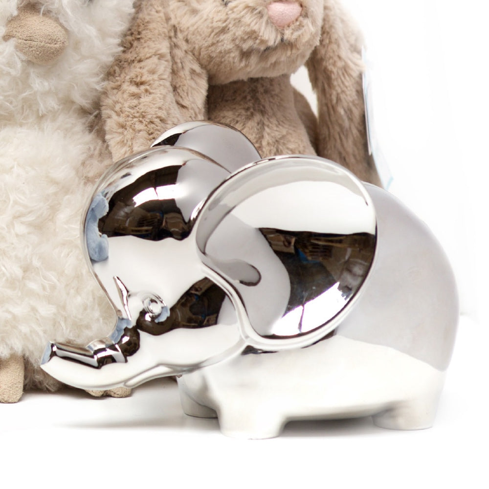 Rhodium Plate Elephant Money Bank