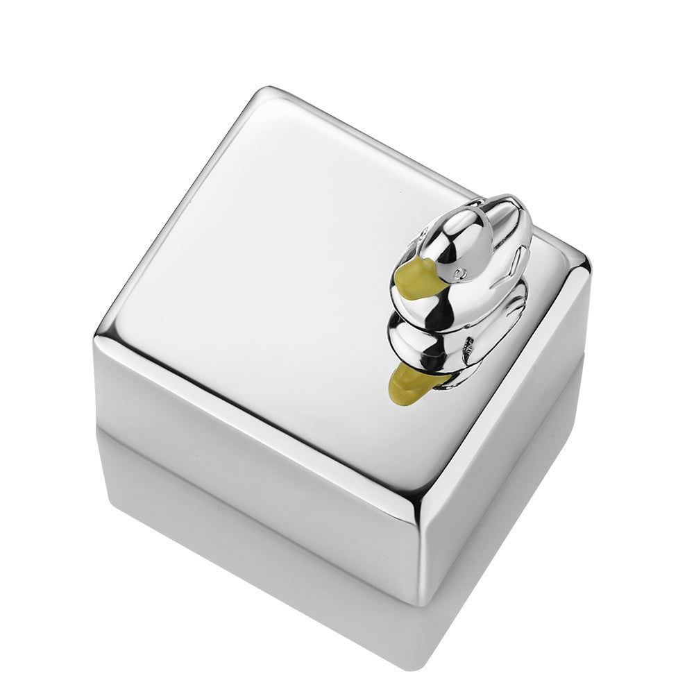 Silver Plated Duck Musical Box