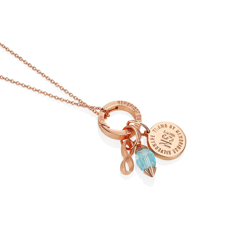 March Birthstone Pendant (Rose Gold)