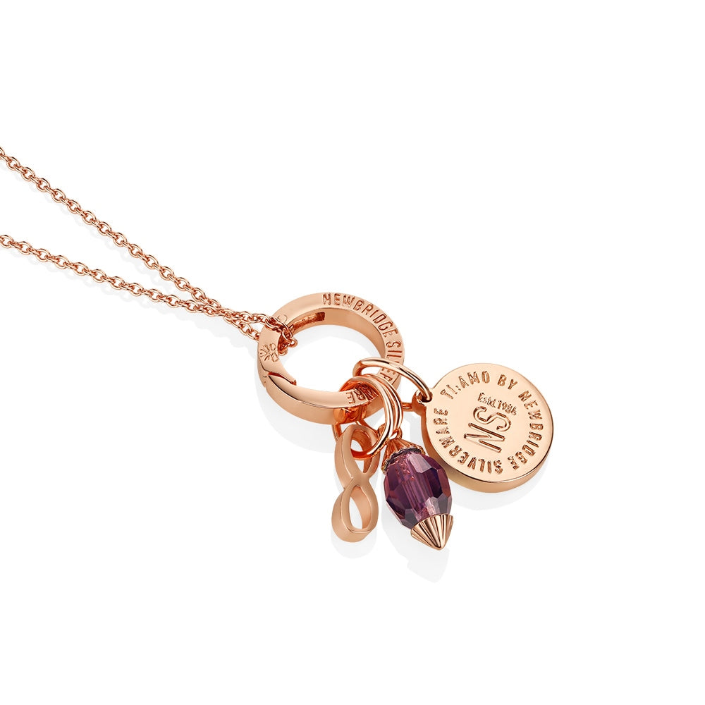 February Birthstone Pendant (Rose Gold)