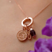 February Birthstone Pendant (Rose Gold)
