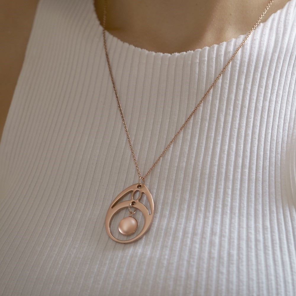 Droplet Rose Gold Plated Oval Pendant