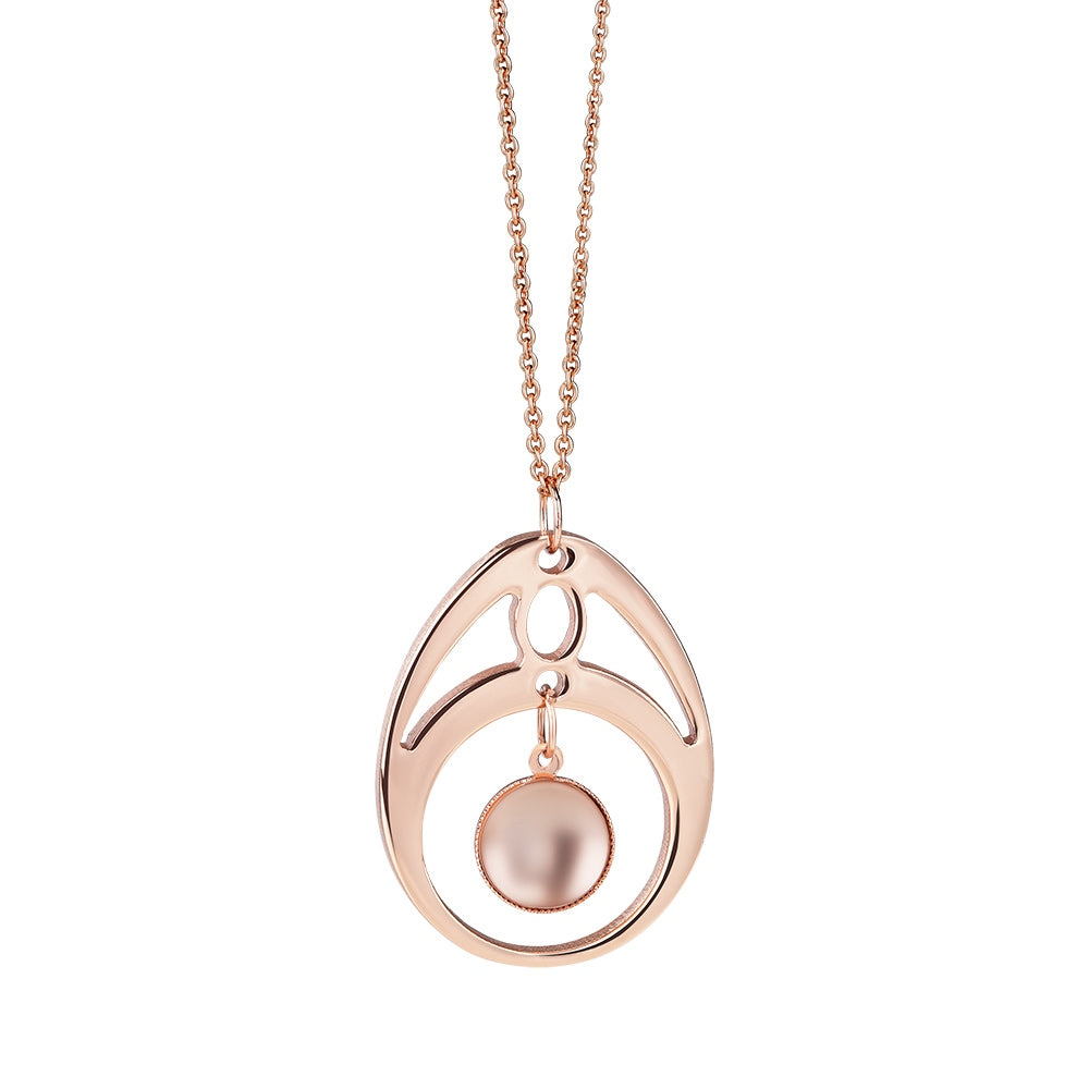 Droplet Rose Gold Plated Oval Pendant