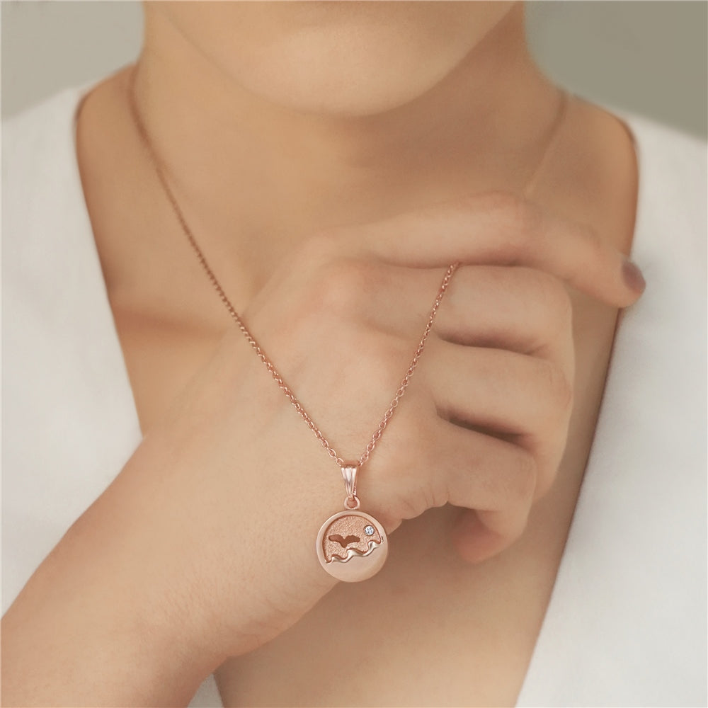 Rose Gold Plated Small Ocean Pendant