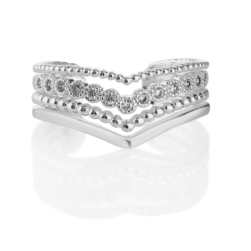 Silver Plated Wishbone Ring