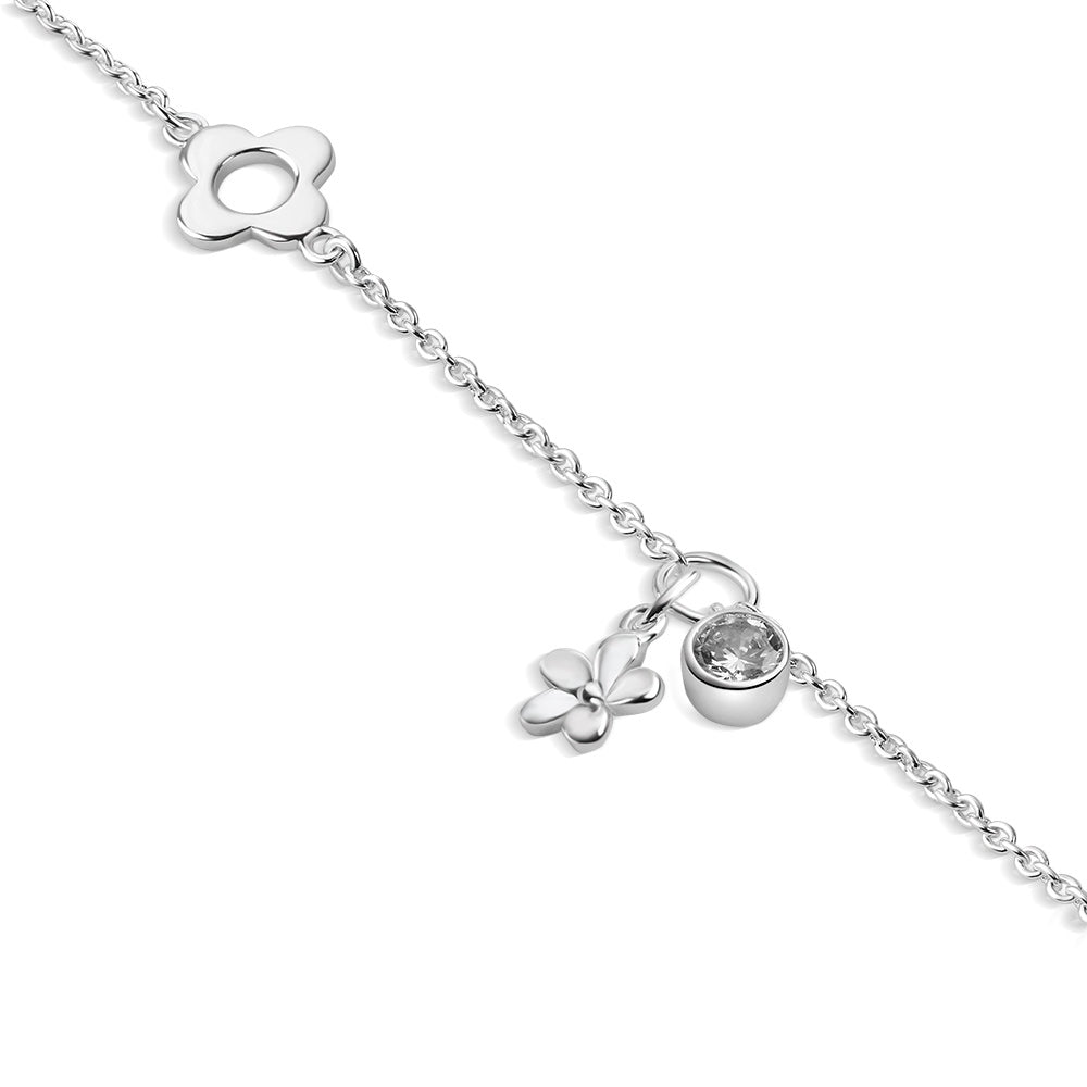 Flower Bracelet Clear Stone
