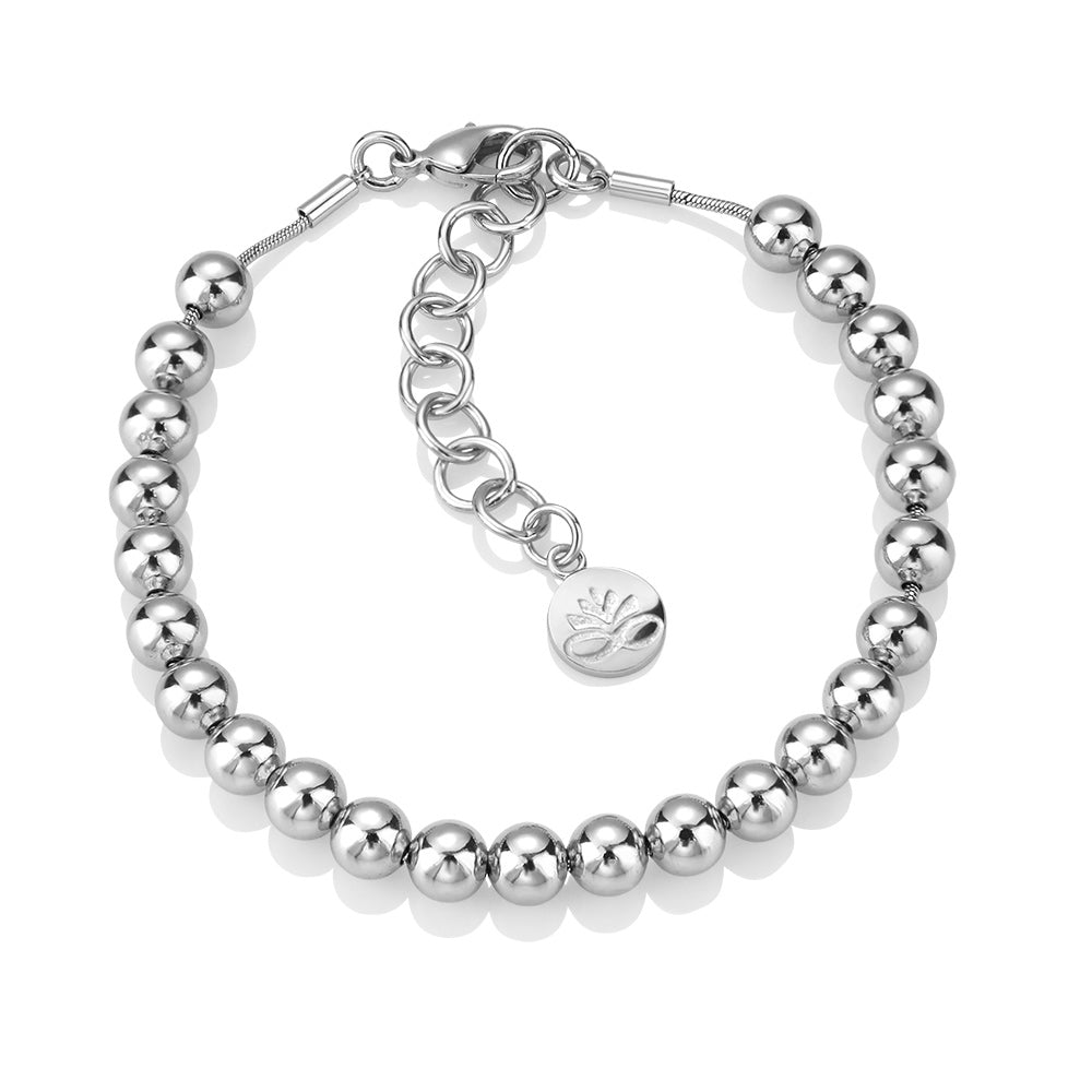 Rhodium plate Small Bead Bracelet
