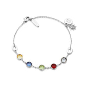 Silver Plated Bracelet Coloured Stone