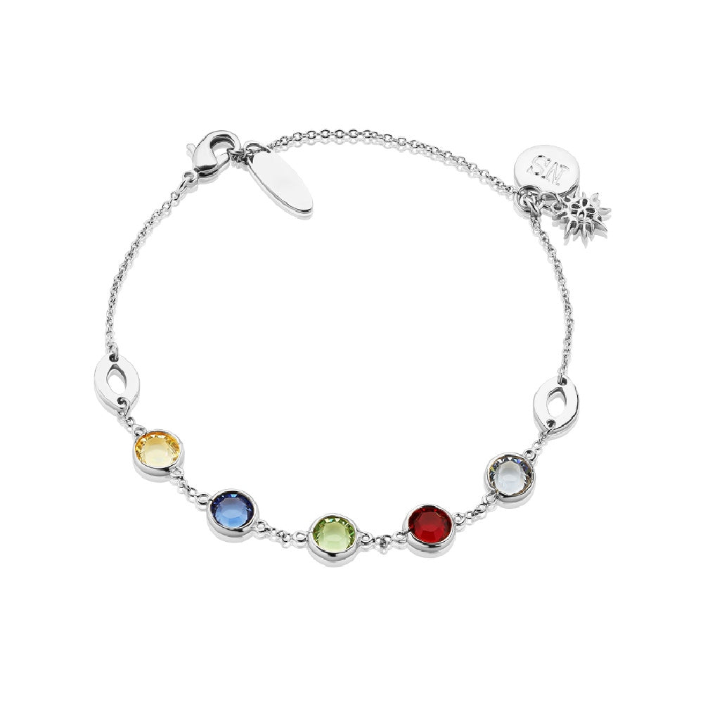 Silver Plated Bracelet Coloured Stone