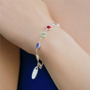 Silver Plated Bracelet Coloured Stone