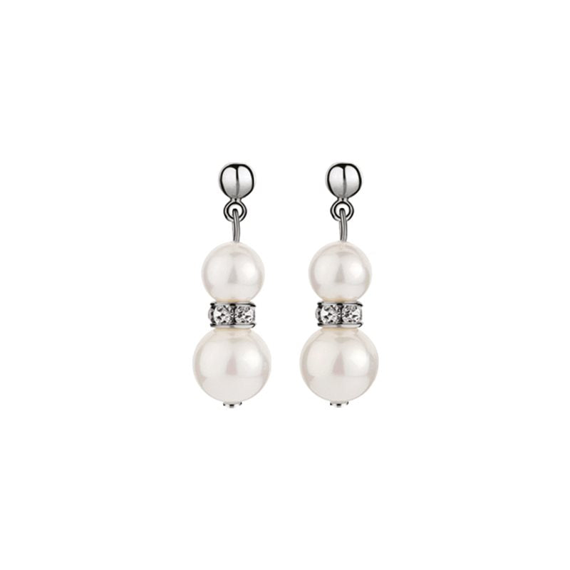 Pearl with Crystal Drop Earrings