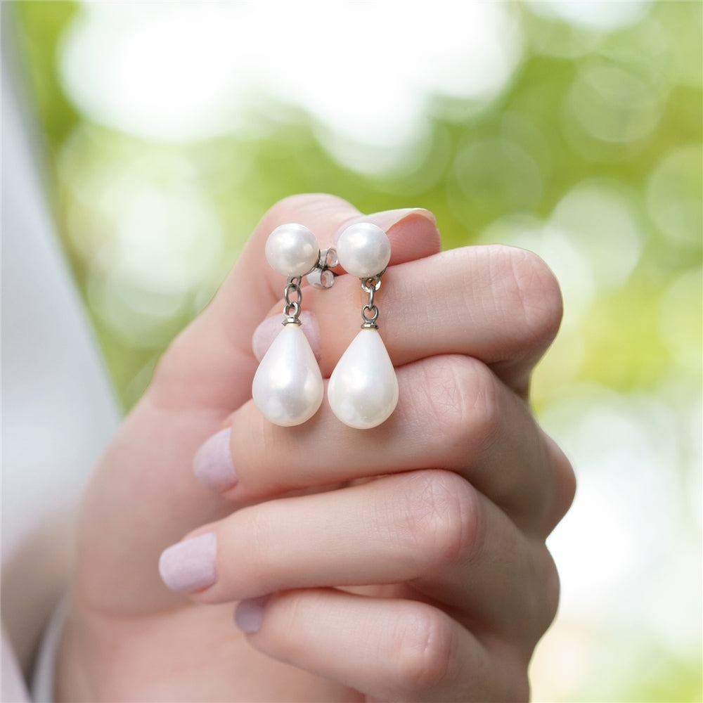 Pearl Tear Drop Earrings
