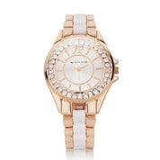 Ladies Watch Round Face (Rose) Clear Stones
