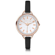 Ladies Watch Round Face Black