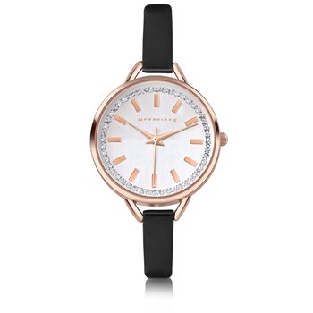 Ladies Watch Round Face Black