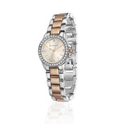 Rose Gold & Silver Plated Round Watch