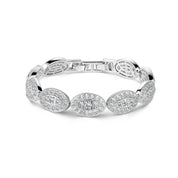 Oval Bracelet with Clear Stones