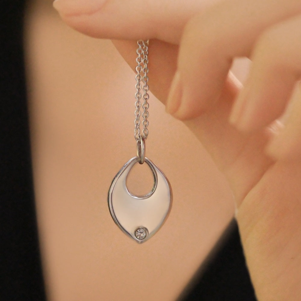 Dew Drop Petite Pendant with Clear Stone