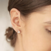 Stud Earrings with Cream Stone