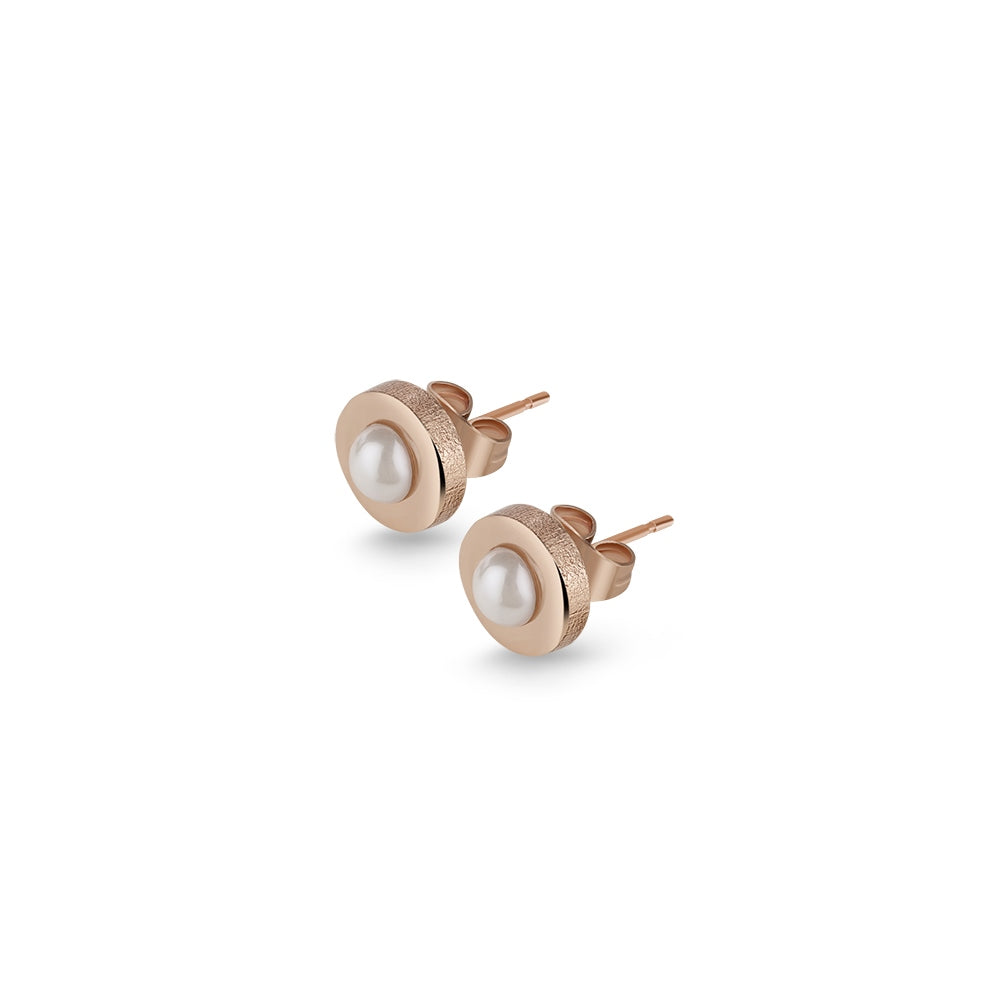 Stud Earrings with Cream Stone