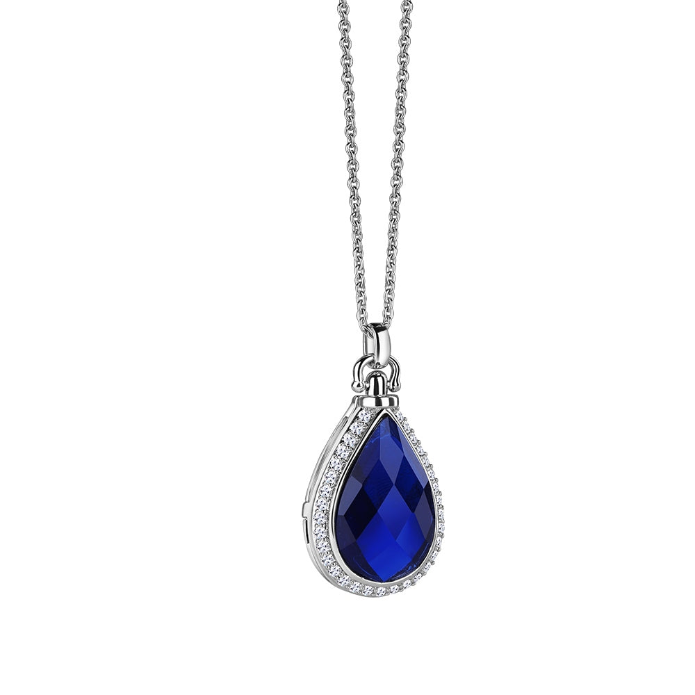 Locket with Sapphire Blue Stone – Newbridge Silverware