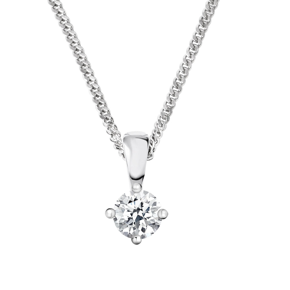 18ct White Gold Diamond Pendant - 0.30ct