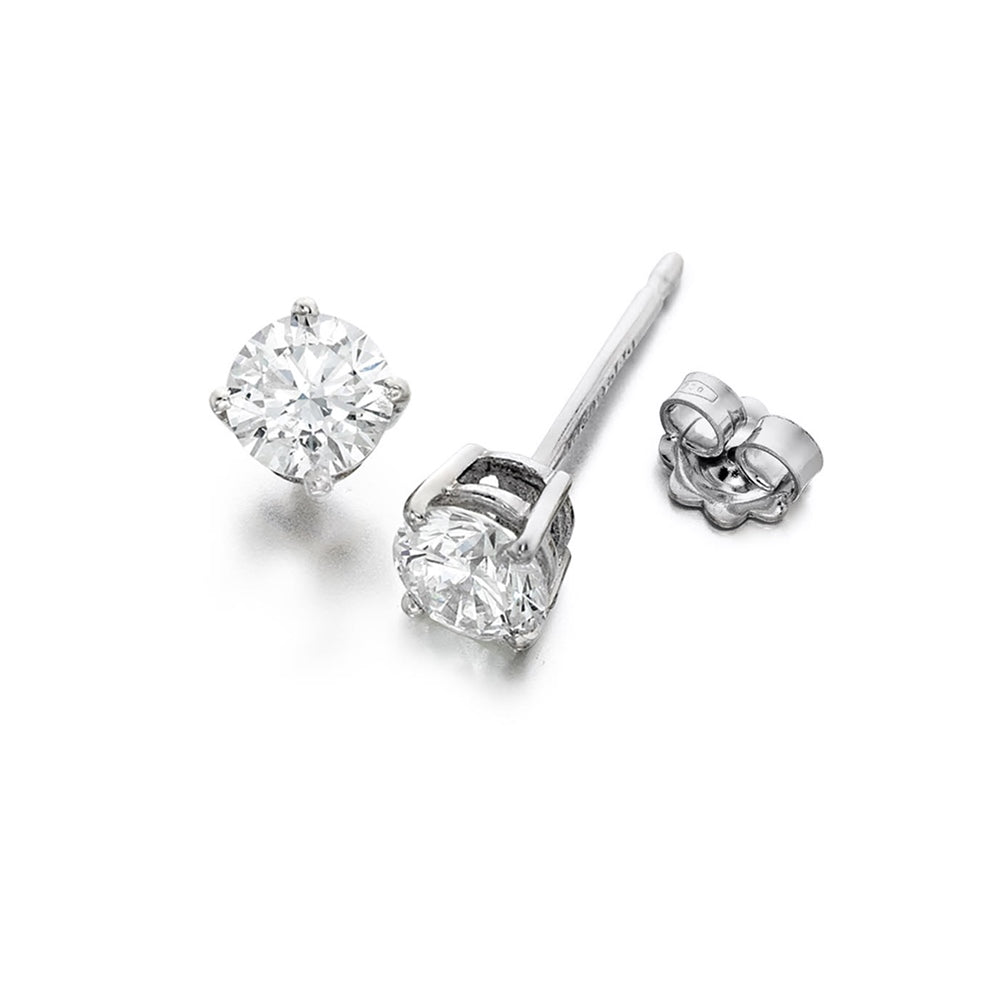 18ct White Gold Diamond Earrings 4 claw 0.15ct tw