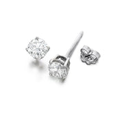 18ct White Gold Diamond Earrings 4 claw 0.15ct tw