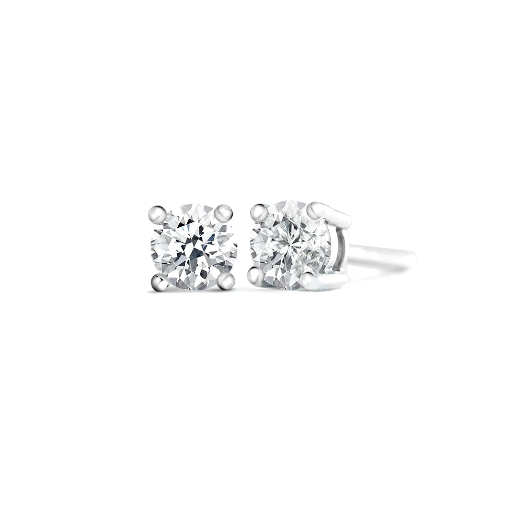 18ct White Gold Diamond Earrings 4 claw 0.70ct tw