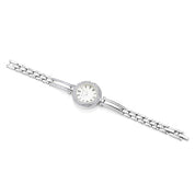 Ladies Silverplated Watch Clear Stones bracelet