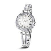 Ladies Silverplated Watch Clear Stones bracelet