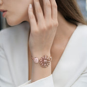 Vintage Filigree Bracelet with Clear Stones