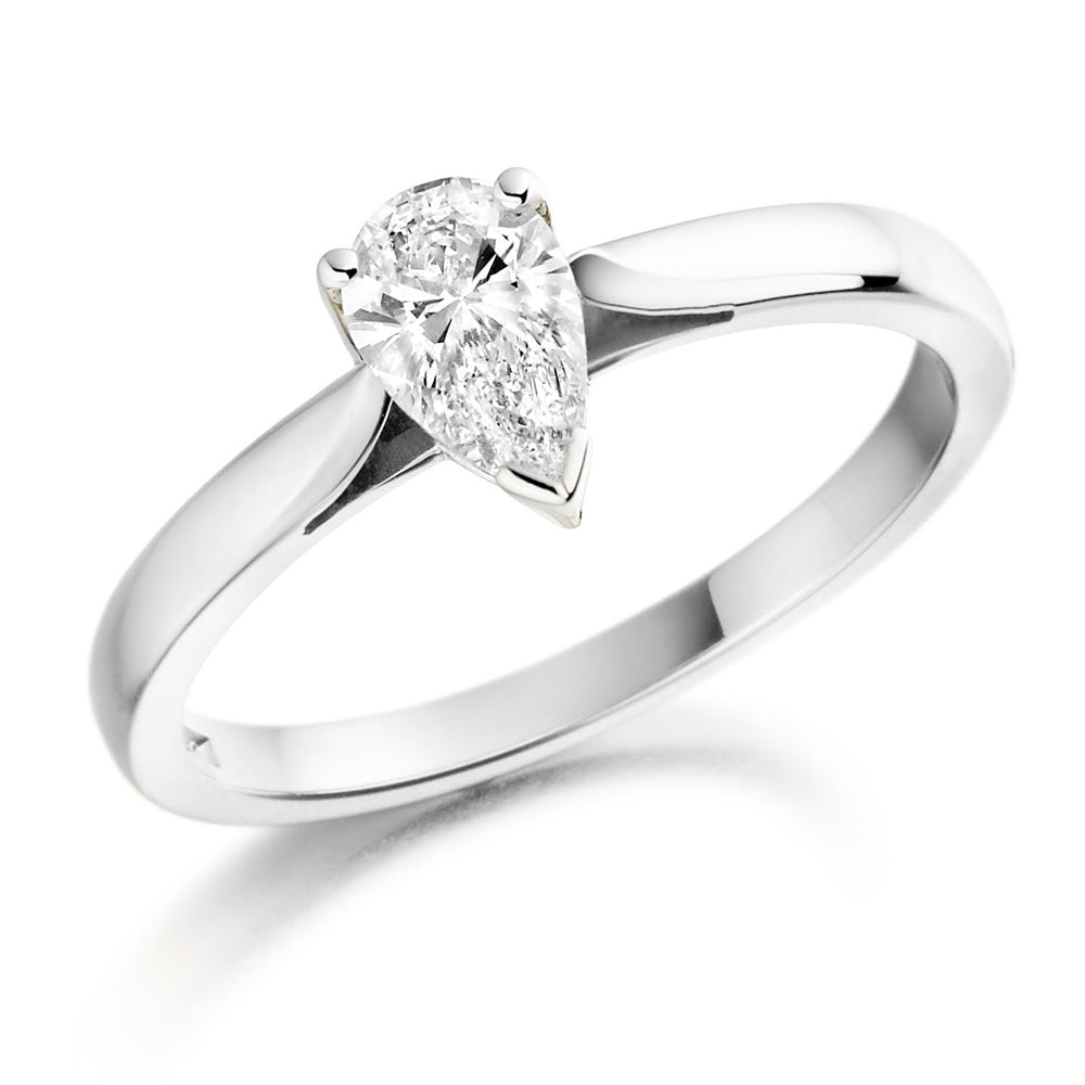 18ct White Gold Pear shaped Diamond Ring