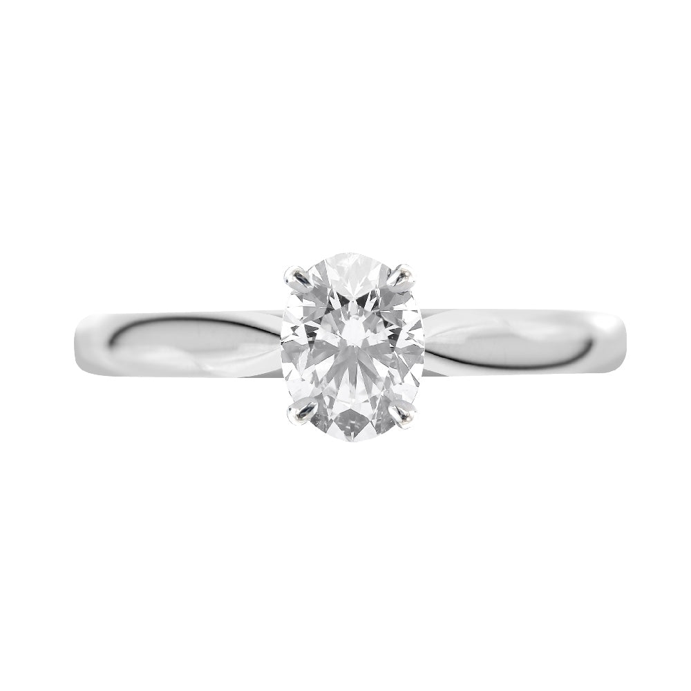 18ct White Gold Oval Shape Diamond Ring