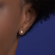 18ct White Gold Emerald Cut Diamond Earrings