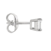 18ct White Gold Emerald Cut Diamond Earrings