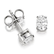 18ct White Gold Oval Shape Diamond Earrings