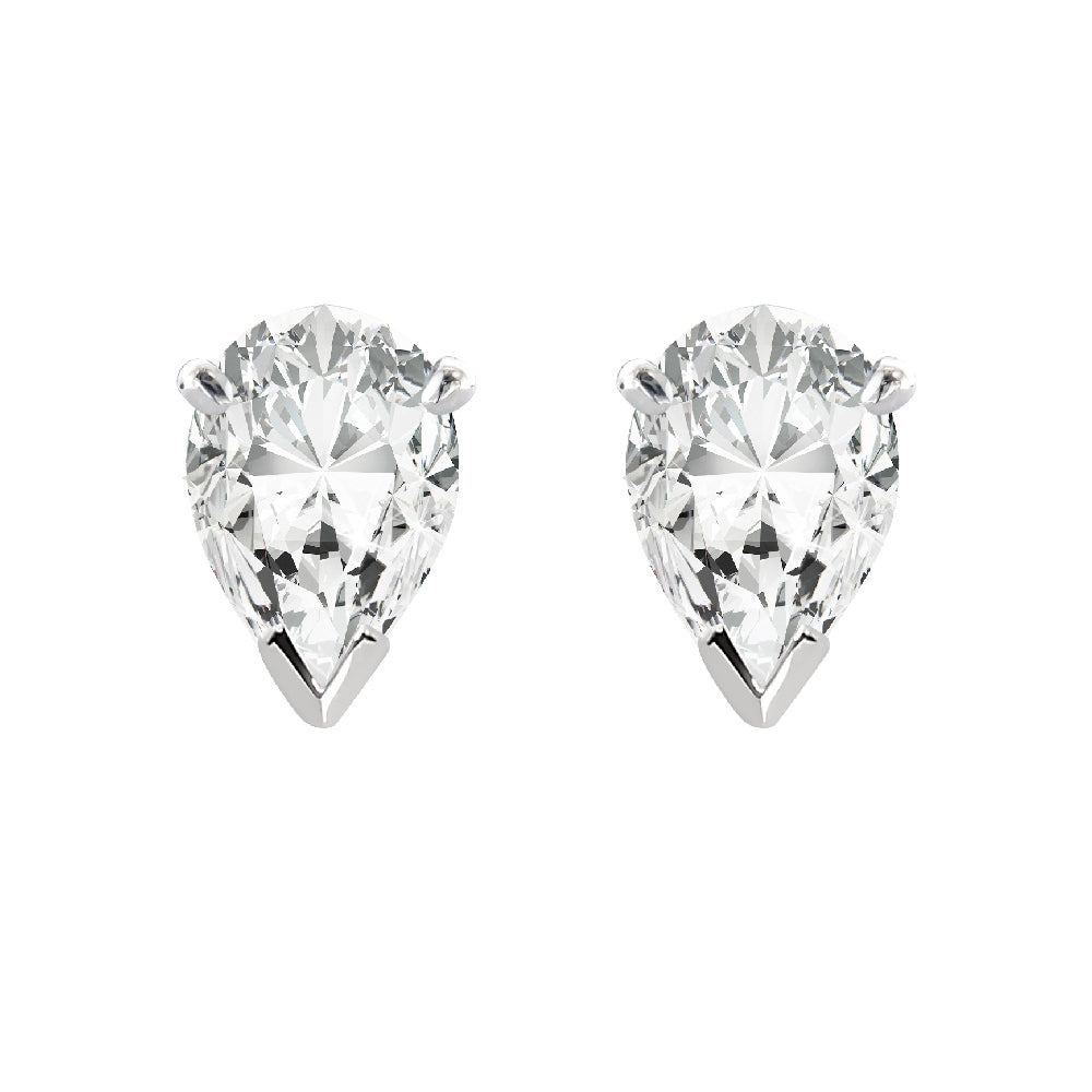 18ct White Gold Pear shaped Diamond Earrings