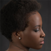 18ct White Gold Rim Set Diamond Earrings