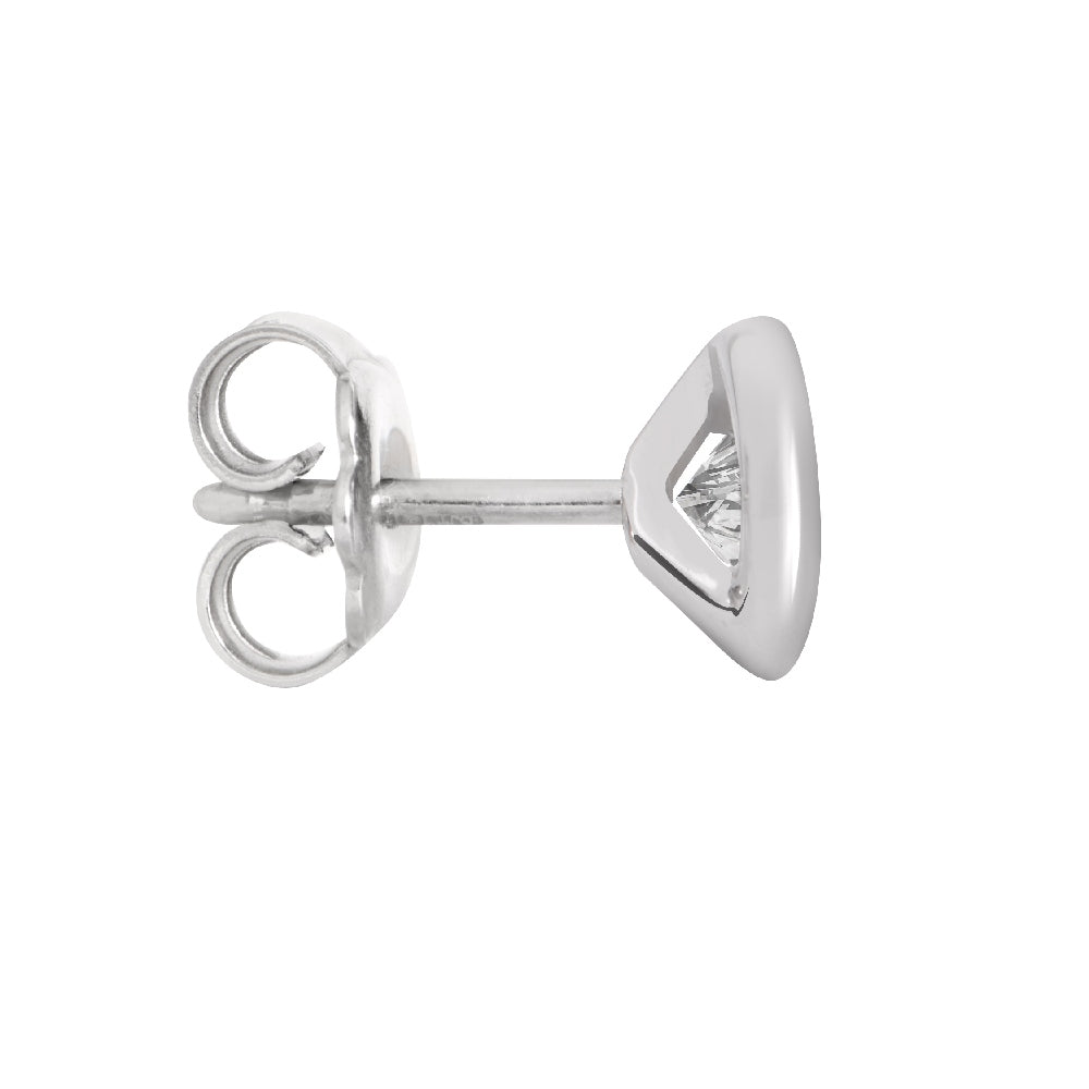 18ct White Gold Rim Set Diamond Earrings