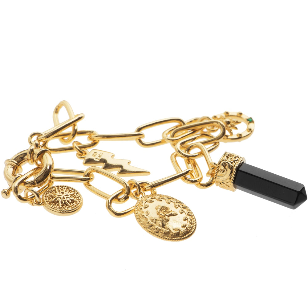 Gold Plated Bracelet with Charms