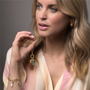 Gold Plated Bracelet with Opalite Charms