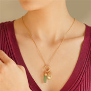 Gold Plated Pendant with Green Aventurine Charm