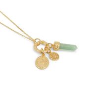 Gold Plated Pendant with Green Aventurine Charm